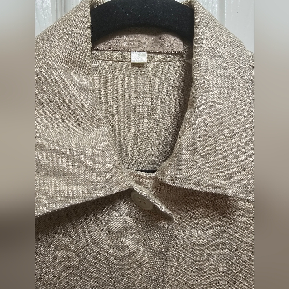 Perry Ellis Portfolio Men’s Linen Cardigan Size P | Beige | 100% Linen | Pockets - Picture 3 of 11